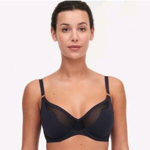Chantelle Pure Light Unlined Bra Size 36DD Black
